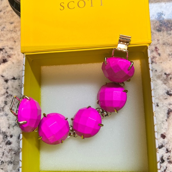 NWOT Kendra Scott Cassie Bracelet Bright Pink & Yellow Gold STUNNINGLY Perfect! - Picture 12 of 12